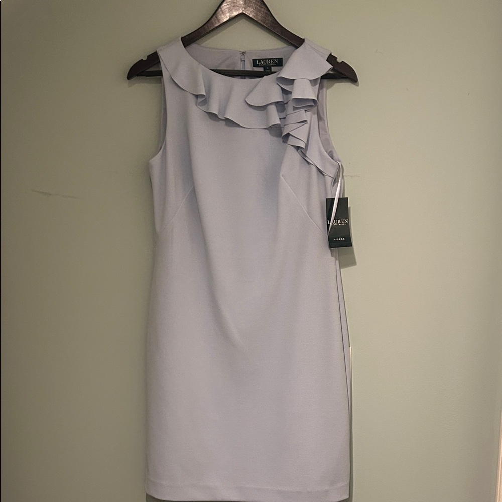 Ralph Lauren Blue Label Light Blue Ruffle Mini Dress